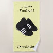 Serviette De Plage Conception personnalisée du football (Devant)
