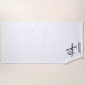 Serviette De Plage Conception personnalisée simple Monogramme (Devant)
