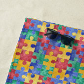 Serviette De Plage Conception primaire de puzzle d'aquarelle de (En situation)