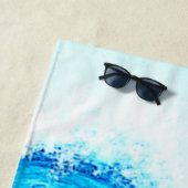 Serviette De Plage Conception puissante des ondes océaniques (En situation)