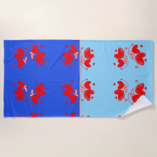 Serviette De Plage Conception romantique d'amour et de cœur