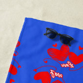 Serviette De Plage Conception romantique d'amour et de cœur (En situation)