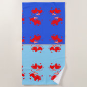 Serviette De Plage Conception romantique d'amour et de cœur (Devant)