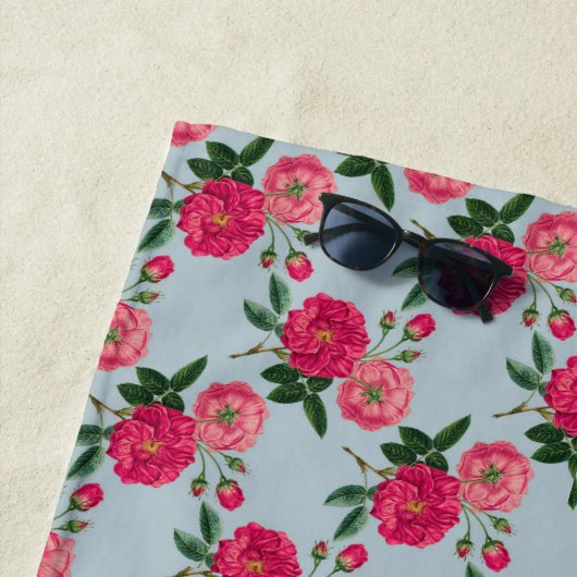 Serviette De Plage Conception Rose vintage (En situation)