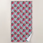 Serviette De Plage Conception Rose vintage (Devant)
