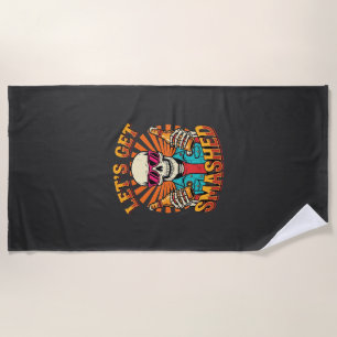 Serviette De Plage Conception squelette de bière écrasée Halloween dr
