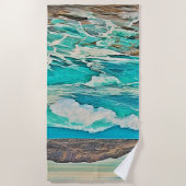 Serviette De Plage Conception texturée de la vue sur l'océan (Devant)