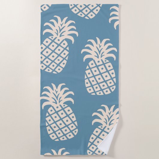 Serviette De Plage Conception tropicale de torsion d'ananas (Devant)