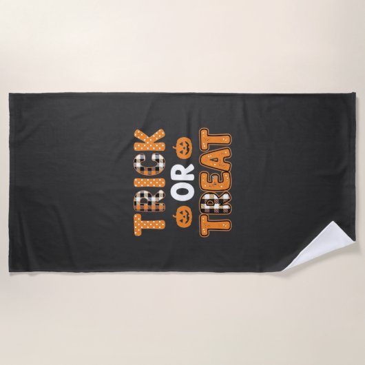 Serviette De Plage Conception vectorielle de citrouille Halloween Tri (Devant)