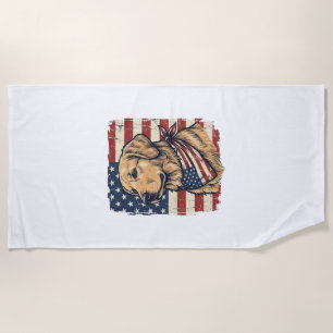 Serviette De Plage Conception vectorielle vintage patriotique de Gold