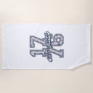 Serviette De Plage Conception vectorielle vintage patriotique florale