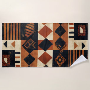 Serviette De Plage Conception verticale avec des éléments africains