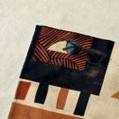 Serviette De Plage Conception verticale avec des éléments africains (En situation)