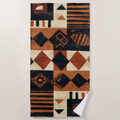Serviette De Plage Conception verticale avec des éléments africains (Devant)