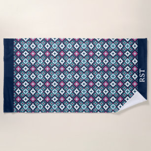 Serviette De Plage Conception violette et bleue