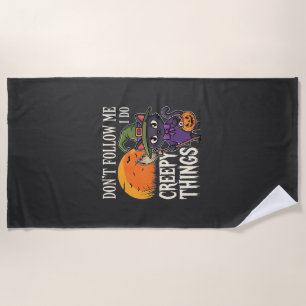 Serviette De Plage Conceptions de chat de sorcière d'Halloween de cho