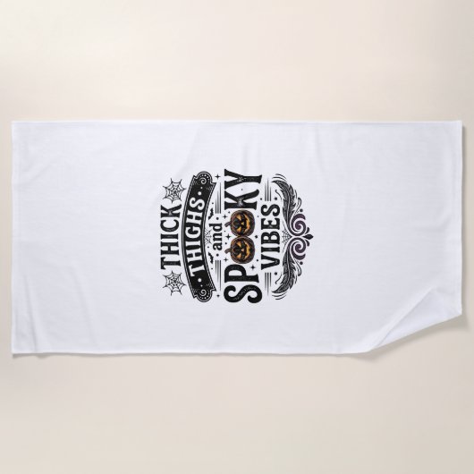 Serviette De Plage Conceptions de chemise Halloween Thick Thighs Spoo (Devant)