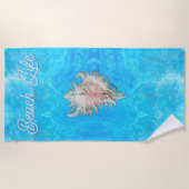 Serviette De Plage Conch Shell "Beach Life" (Devant)