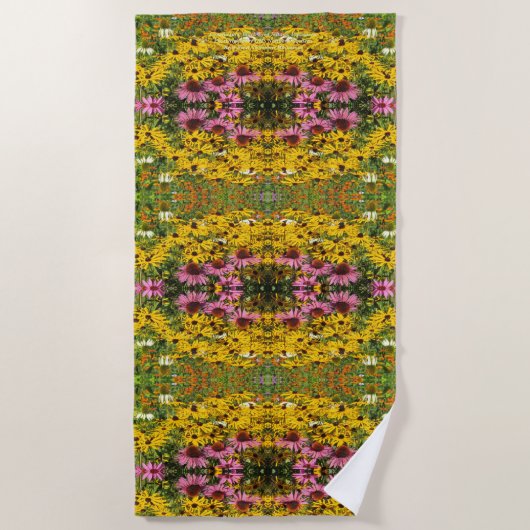 Serviette De Plage Coneflowers, noircissent Susans observé, echinacée (Devant)