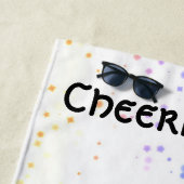 Serviette De Plage Confetti arc-en-ciel personnalisé (En situation)