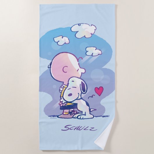 Serviette De Plage Confort et sécurité | Charlie & Snoopy Hug (Devant)