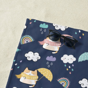 Serviette de plage confortable Rainy Day Motif
