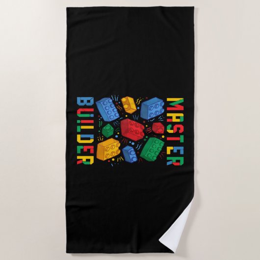 Serviette De Plage Constructeur de briques Blocs amusants Bâtiment Ma (Devant)