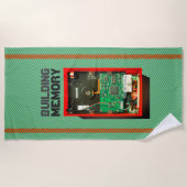 Serviette De Plage Construction du disque dur du geek mémoire avec te (Devant)