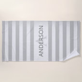Serviette De Plage Contemporain Faux Argent Ombre Gris (Devant)