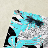Serviette De Plage Contour Hawaii Tropical Lily et Protea Floral (En situation)