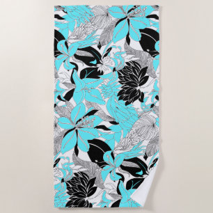 Serviette De Plage Contour Hawaii Tropical Lily et Protea Floral