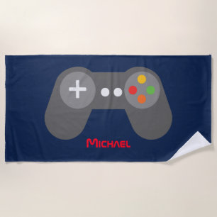 Serviette De Plage Contrôleur de jeu vidéo bleu