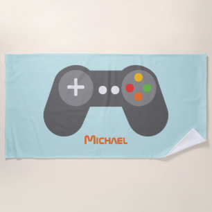 Serviette De Plage Contrôleur de jeu vidéo bleu clair