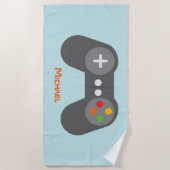 Serviette De Plage Contrôleur de jeu vidéo bleu clair (Devant)