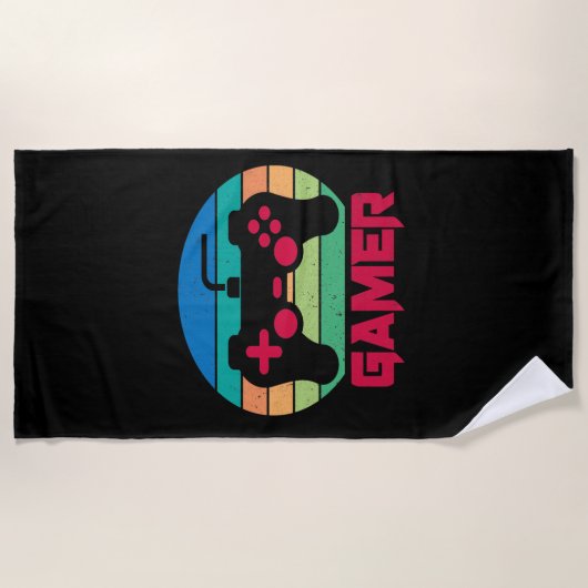 Serviette De Plage Contrôleur de jeu vidéo Cool Gamer (Devant)