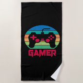 Serviette De Plage Contrôleur de jeu vidéo Cool Gamer (Devant)
