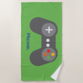 Serviette De Plage Contrôleur de jeu vidéo vert (Devant)