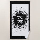 Serviette De Plage Cool Amusant noir blanc Monogramme moderne (Devant)