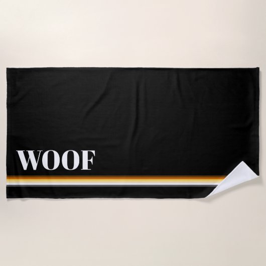Serviette De Plage Cool Elegant Gay Bears Fierté Drapeau Woof (Devant)