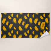 Serviette De Plage Cool et amusant yummy taco motif Monogramme (Devant)