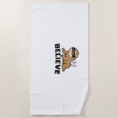 Serviette De Plage Cool Flying Sloth Croyez Drôle Motivational Design (Devant)