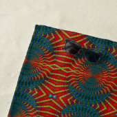 Serviette De Plage Cool hippie Abstrait rouge bleu ethnique Trippy (En situation)