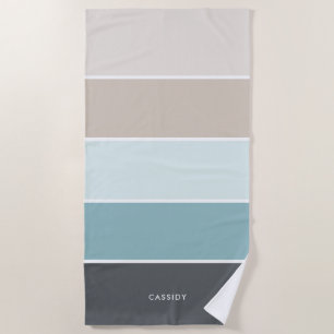 Serviette De Plage Cool Moderne Stripes Personnalisé