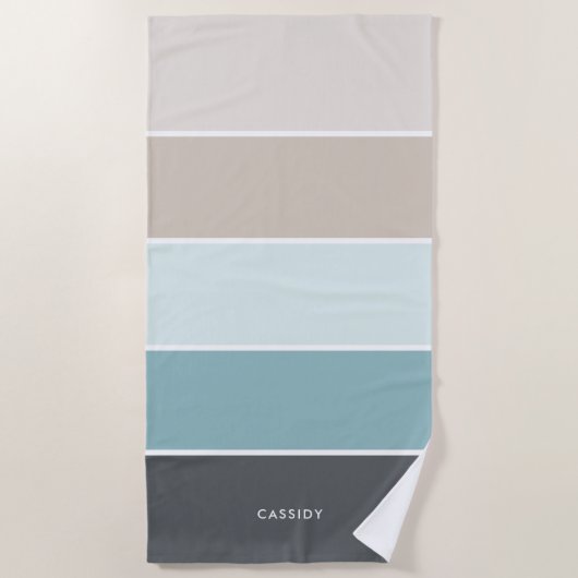 Serviette De Plage Cool Moderne Stripes Personnalisé (Devant)