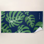 Serviette De Plage Cool Monstera Feuilles Personnalisé (Devant)