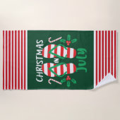 Serviette De Plage cool Noël Juillet tongs (Devant)