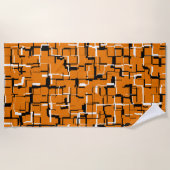 Serviette De Plage COOL orange noir blanc (Devant)