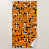 Serviette De Plage COOL orange noir blanc (Devant)