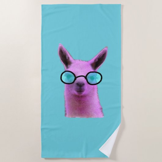 Serviette De Plage Cool Pink Llama ! (Devant)