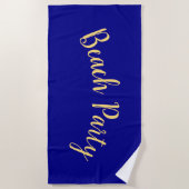Serviette De Plage COOL PLAGE Fun Script sur Blue Royal Blue (Devant)